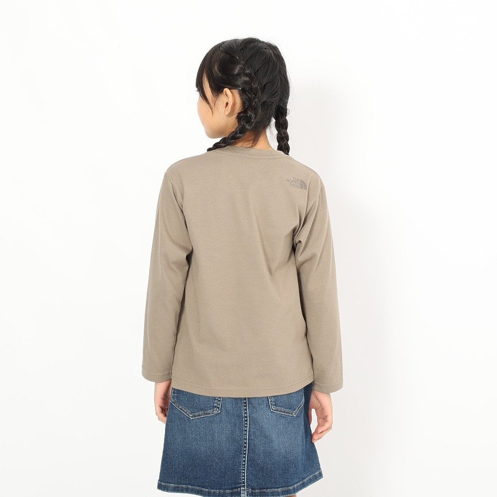 長袖Tシャツ キッズ ロングスリーブ スモールスクエア ロゴTシャツ NTJ32357 MR 4