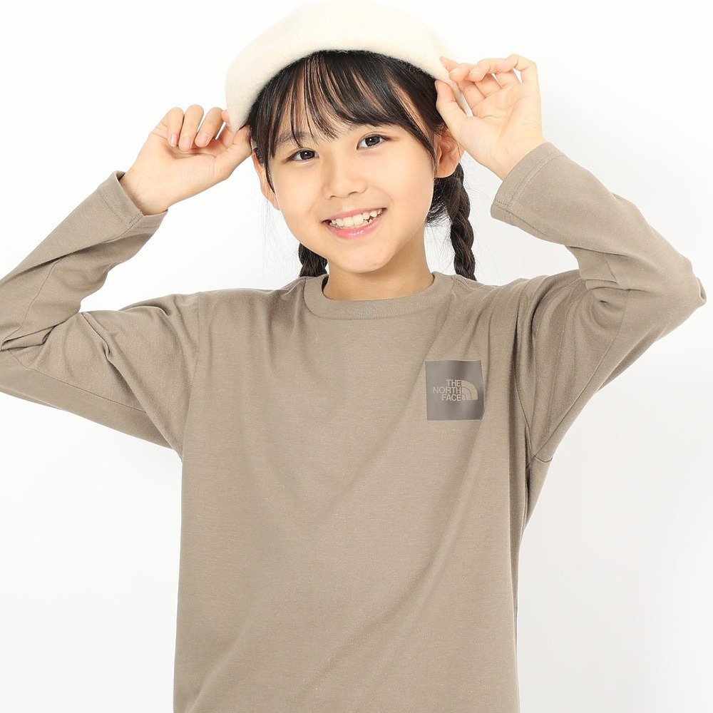 長袖Tシャツ キッズ ロングスリーブ スモールスクエア ロゴTシャツ NTJ32357 MR 5