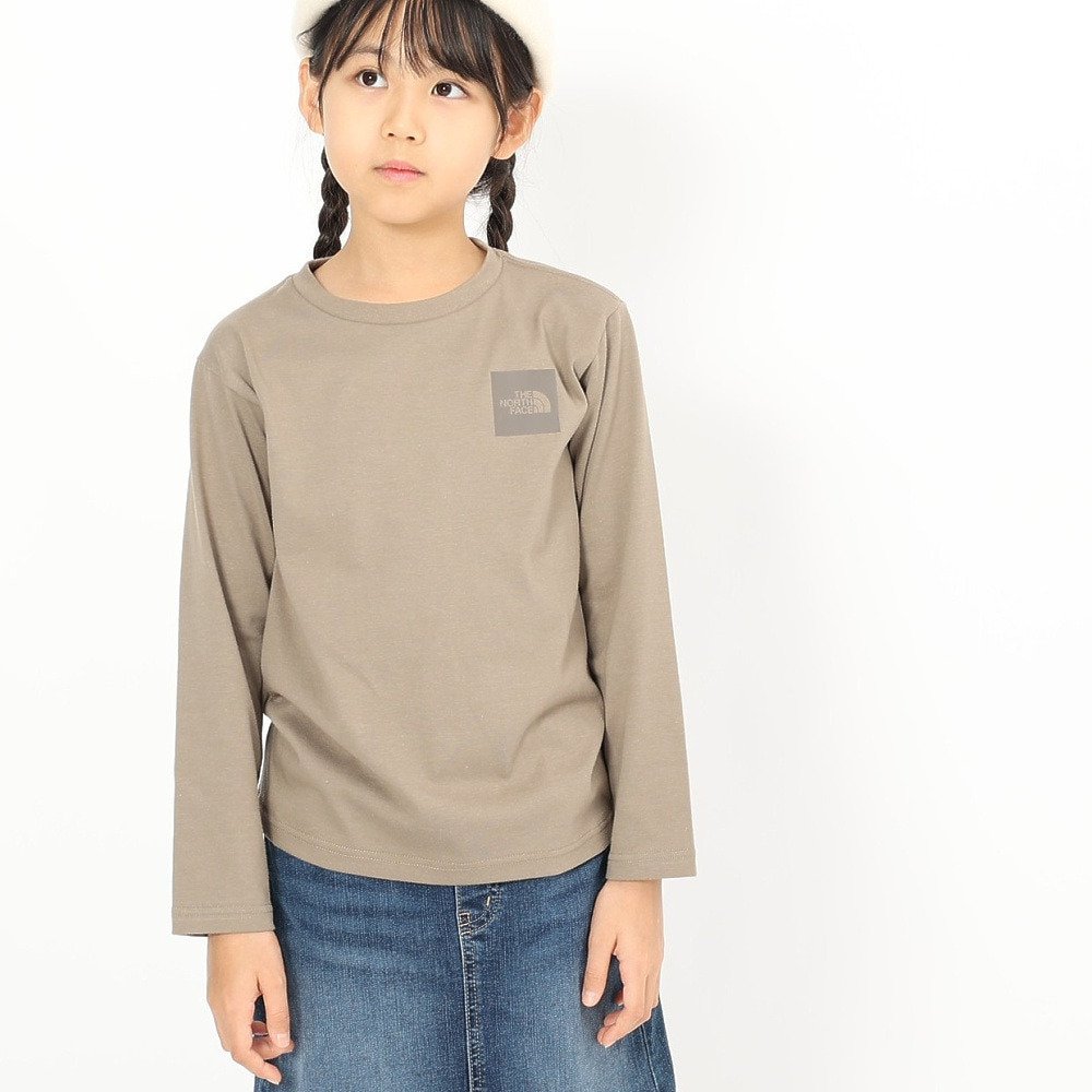 長袖Tシャツ キッズ ロングスリーブ スモールスクエア ロゴTシャツ NTJ32357 MR 6