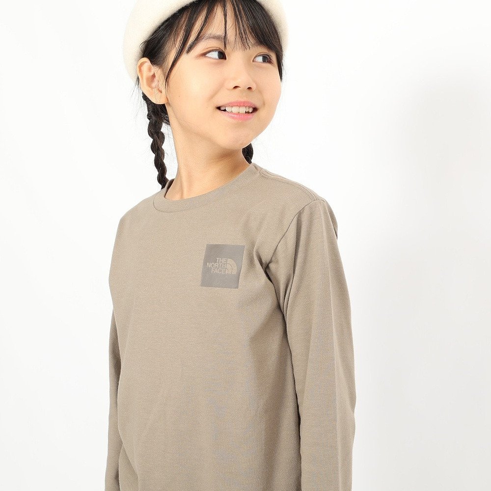 長袖Tシャツ キッズ ロングスリーブ スモールスクエア ロゴTシャツ NTJ32357 MR 7