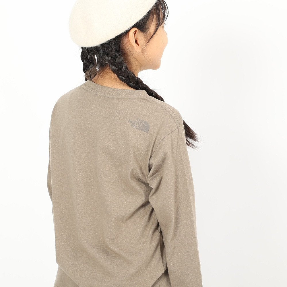 長袖Tシャツ キッズ ロングスリーブ スモールスクエア ロゴTシャツ NTJ32357 MR 8