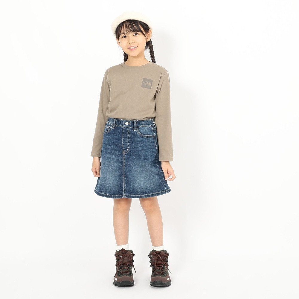 長袖Tシャツ キッズ ロングスリーブ スモールスクエア ロゴTシャツ NTJ32357 MR 10