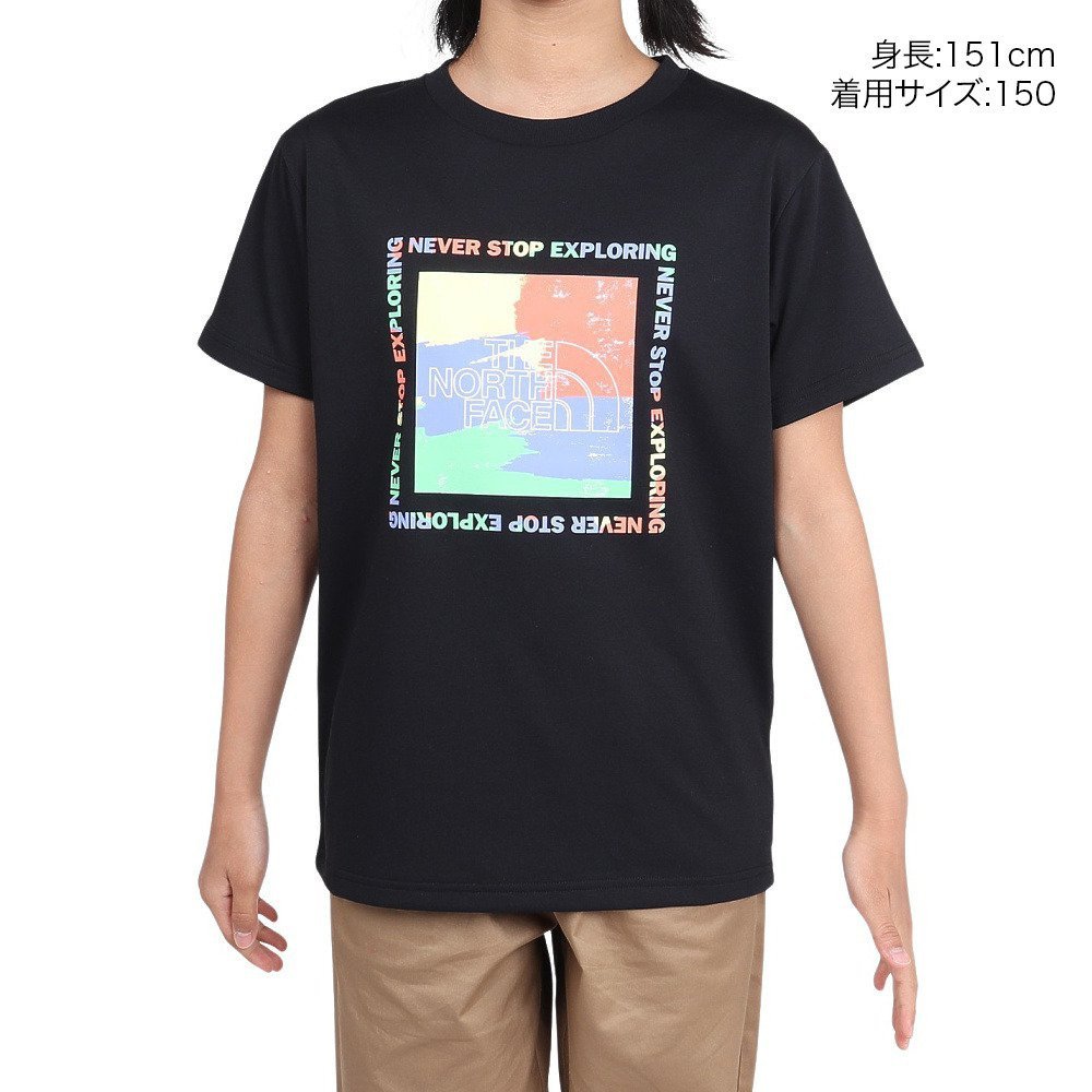 ジュニア ショートスリーブ ゲットモテッドグラフィック 半袖Tシャツ NTJ32575 K 速乾 2