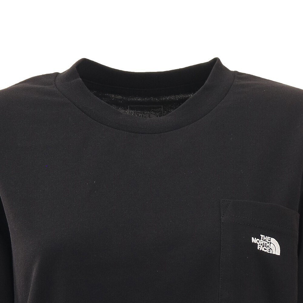 ノースフェイス（THE NORTH FACE）（レディース）長袖Tシャツ ロンT ロングスリーブ ポケットTシャツ NT82130X K ブラック クルーネック