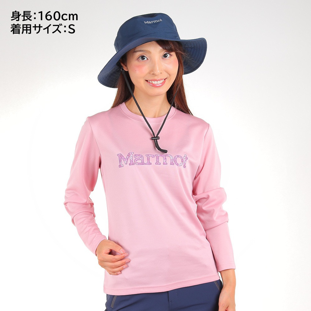 マーモット（Marmot）（レディース）長袖Tシャツ ロンT フラワーズロゴ TOWTJB92XB SKR ピンク トップス ロゴT サイズS～LL