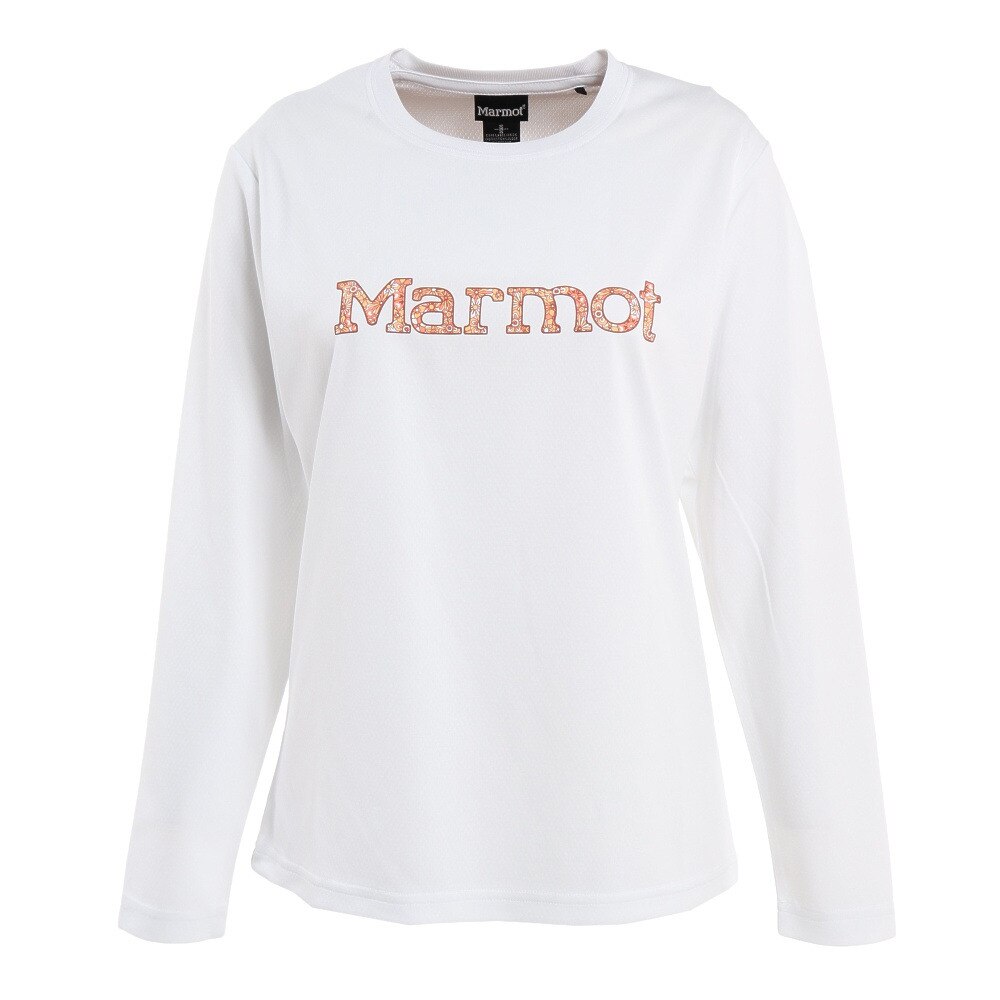 マーモット（Marmot）（レディース）長袖Tシャツ ロンT フラワーズロゴ TOWTJB92XB WH ホワイト