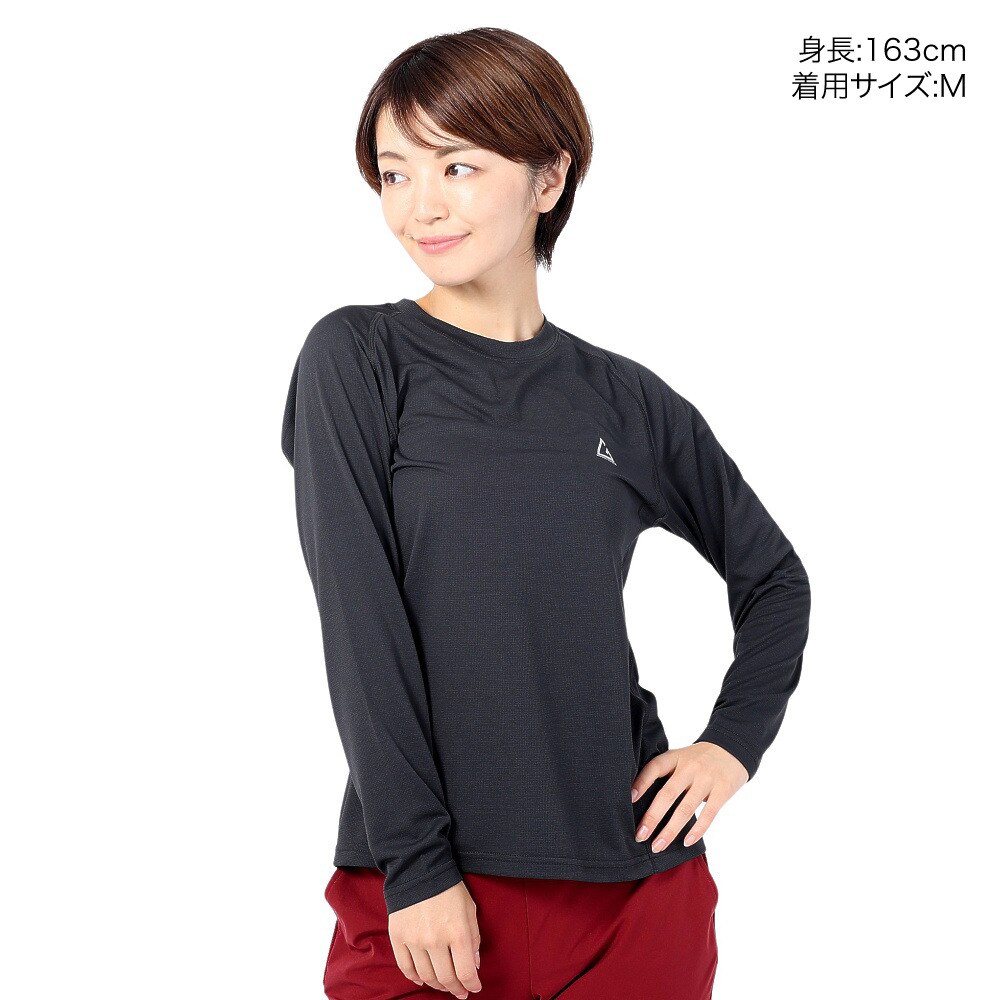 ロジャーエーガー（ROGER EGGER）（レディース）長袖Tシャツ ロンT VIATEXスムース RE2SUK562011BLK ブラック