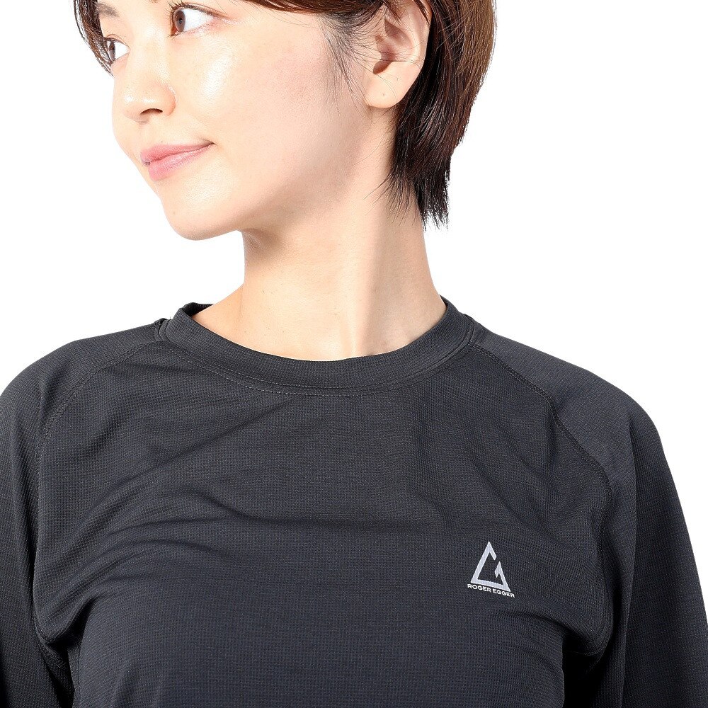 ロジャーエーガー（ROGER EGGER）（レディース）長袖Tシャツ ロンT VIATEXスムース RE2SUK562011BLK ブラック