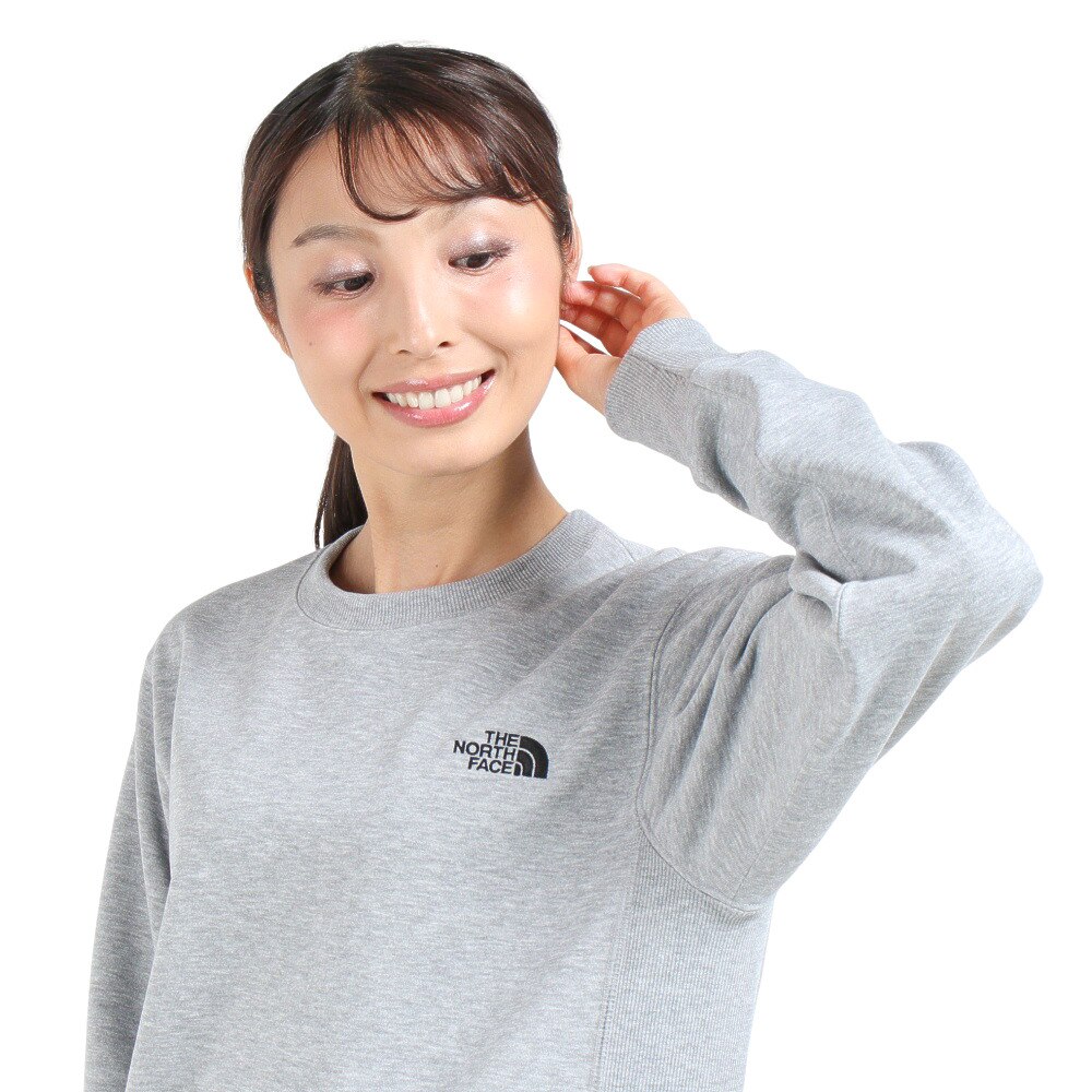 ノースフェイス（THE NORTH FACE）（レディース）トレーナー スウェット 長袖 SWEAT LG CREW NT62238X Z グレー  クルーネック トップス オールシーズン