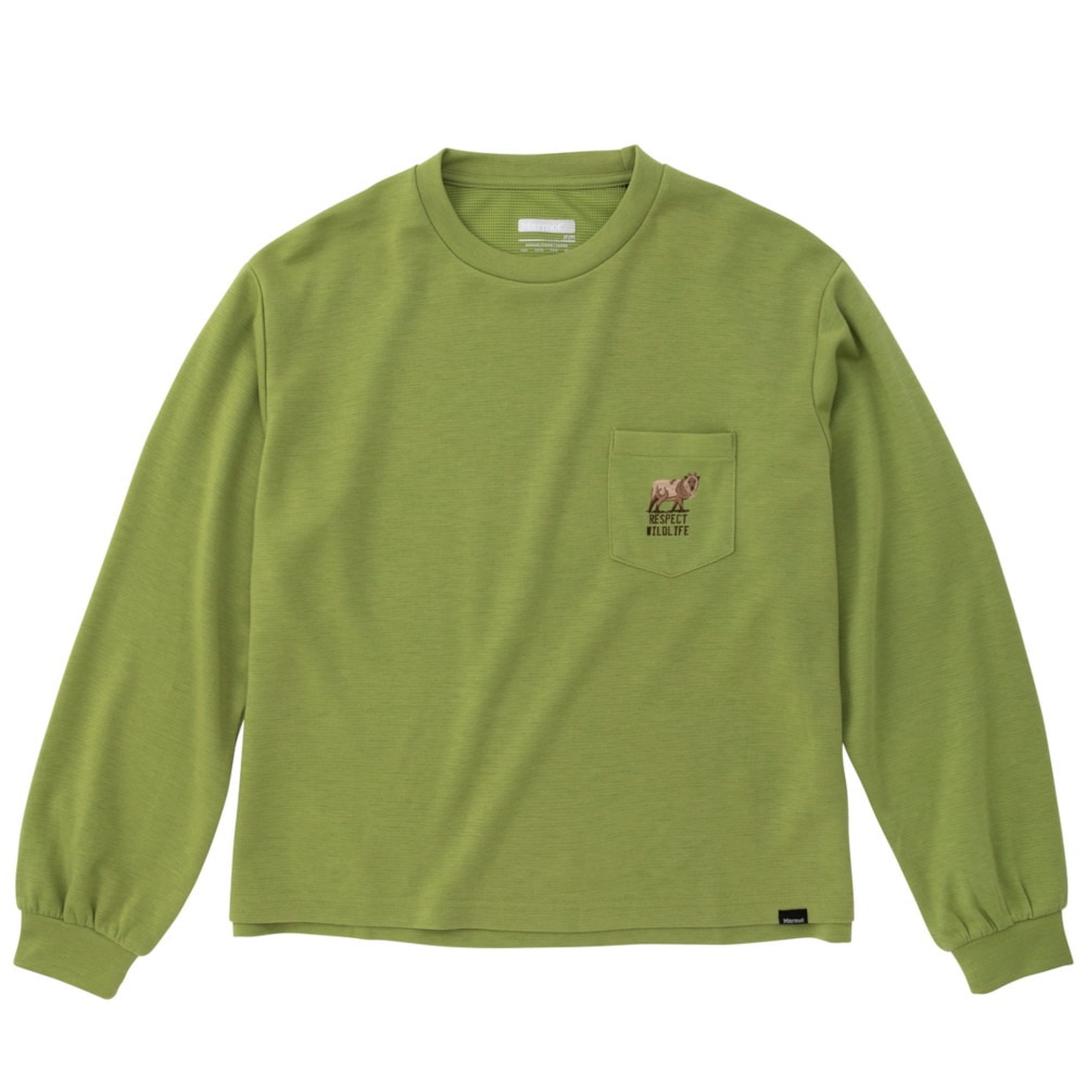 マーモット（Marmot）（レディース）ロンT カモシカ ウール 長袖Tシャツ TOWSJB52YY AKB グリーン 四角友里コラボ