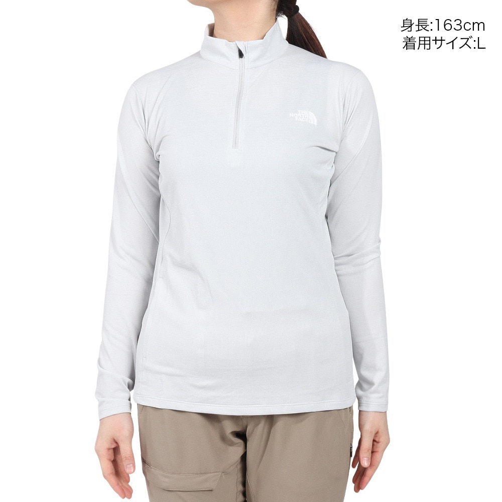 ザ・ノース・フェイス（THE NORTH FACE）（レディース）長袖Tシャツ ロンT フラッシュドライ 3Dジップアップ NTW12201 TI