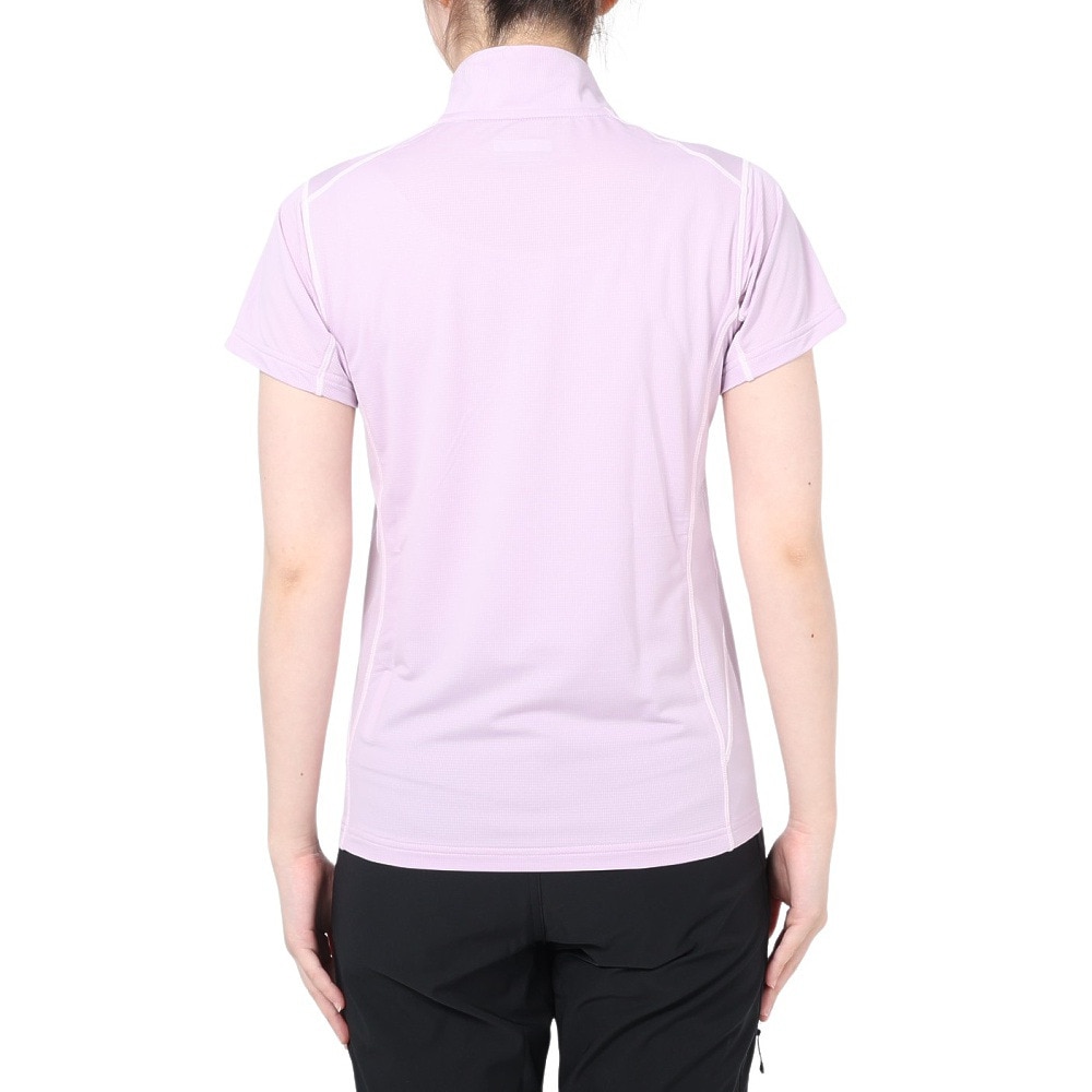 マーモット（Marmot）（レディース）UPF15 吸汗速乾 半袖ジップシャツ サンスクリーンクライムスピード TOWTJA63 LIL ライラック