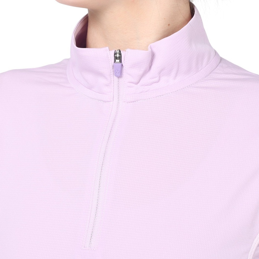 マーモット（Marmot）（レディース）UPF15 吸汗速乾 半袖ジップシャツ サンスクリーンクライムスピード TOWTJA63 LIL ライラック