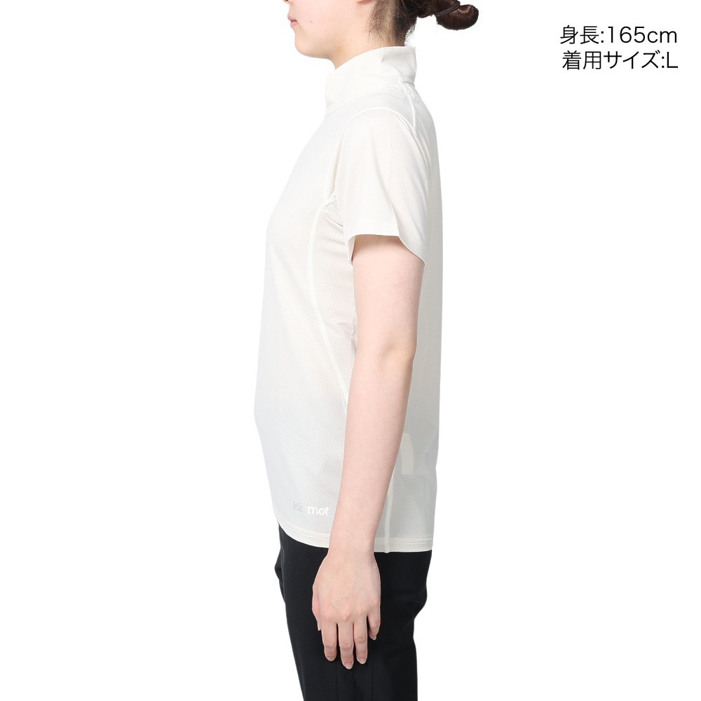 マーモット（Marmot）（レディース）UPF15 吸汗速乾 半袖ジップシャツ サンスクリーンクライムスピード TOWTJA63 SWH ホワイト