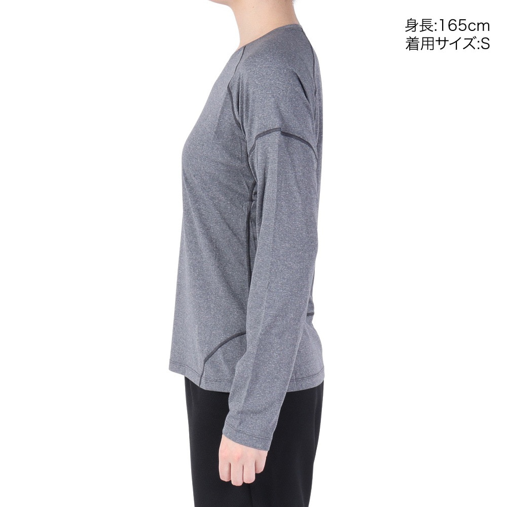 サロモン（SALOMON）（レディース）長袖Tシャツ CROSS RUN クロスラン LC2159000 グレー