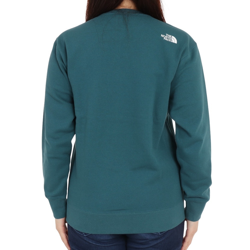 ザ・ノース・フェイス（THE NORTH FACE）（レディース）スウェット トレーナー 長袖 ロゴクルーネック NT62335X AE グリーン