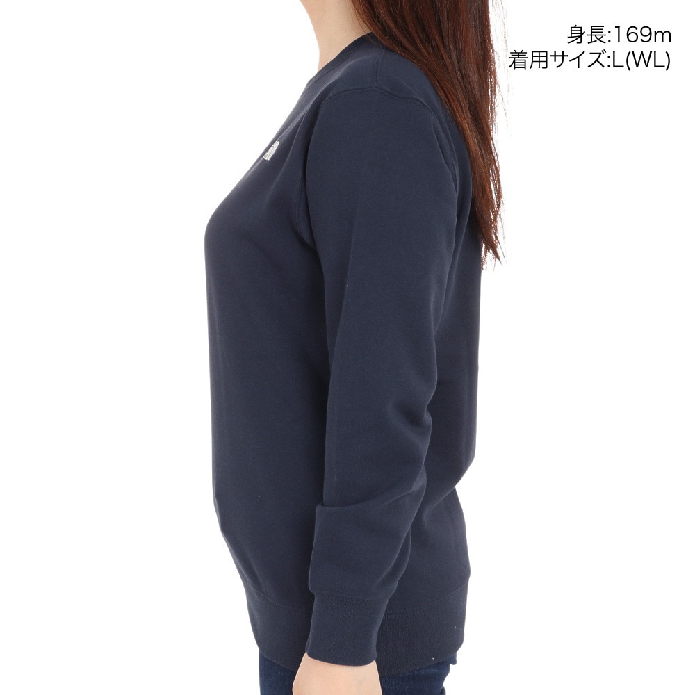 ザ・ノース・フェイス（THE NORTH FACE）（レディース）スウェット トレーナー 長袖 ロゴクルーネック NT62335X UN ネイビー
