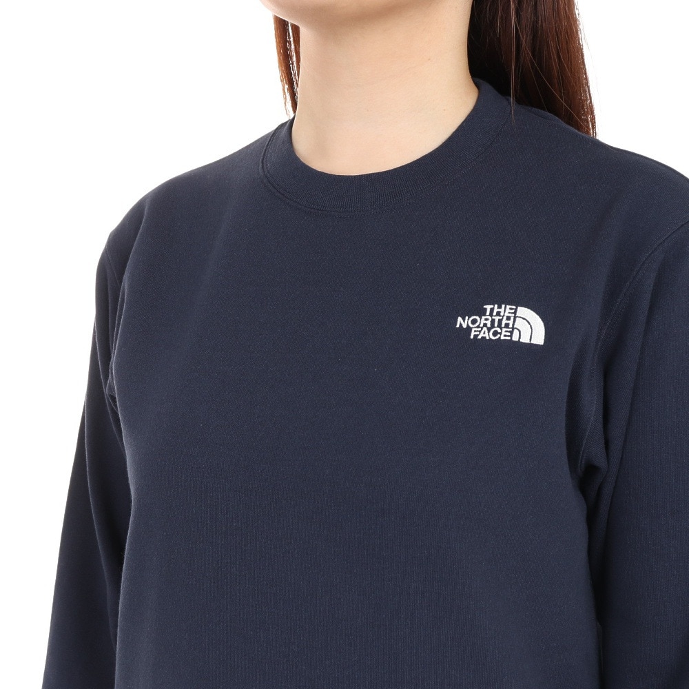 ザ・ノース・フェイス（THE NORTH FACE）（レディース）スウェット トレーナー 長袖 ロゴクルーネック NT62335X UN ネイビー