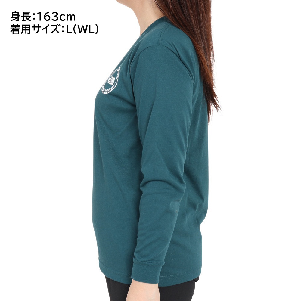 ザ・ノース・フェイス（THE NORTH FACE）（レディース）長袖Tシャツ ロンT シンプル ロゴ NT82336X AE グリーン
