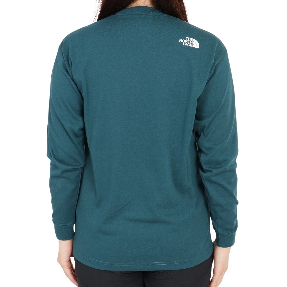 ザ・ノース・フェイス（THE NORTH FACE）（レディース）長袖Tシャツ ロンT シンプル ロゴ NT82336X AE グリーン