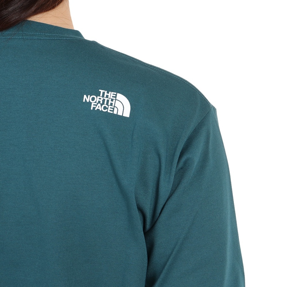 ザ・ノース・フェイス（THE NORTH FACE）（レディース）長袖Tシャツ ロンT シンプル ロゴ NT82336X AE グリーン