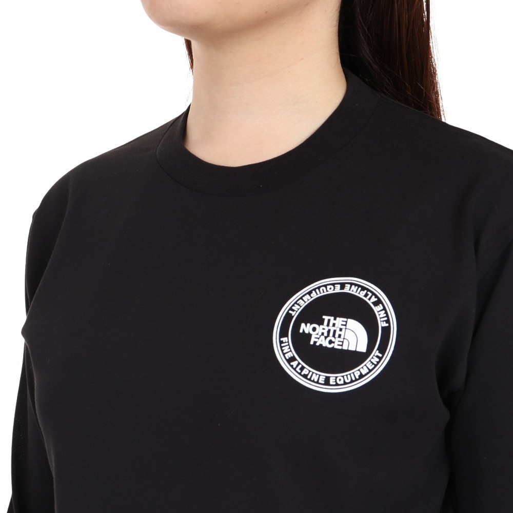 ザ・ノース・フェイス（THE NORTH FACE）（レディース）長袖Tシャツ ロンT シンプル ロゴ NT82336X K ブラック