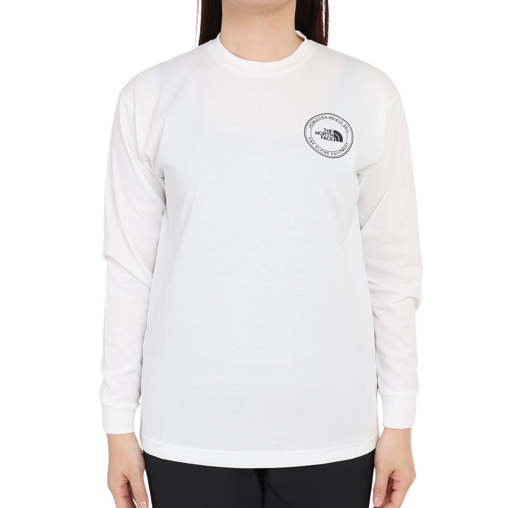 ザ・ノース・フェイス（THE NORTH FACE）（レディース）長袖Tシャツ ロンT シンプル ロゴ NT82336X W ホワイト