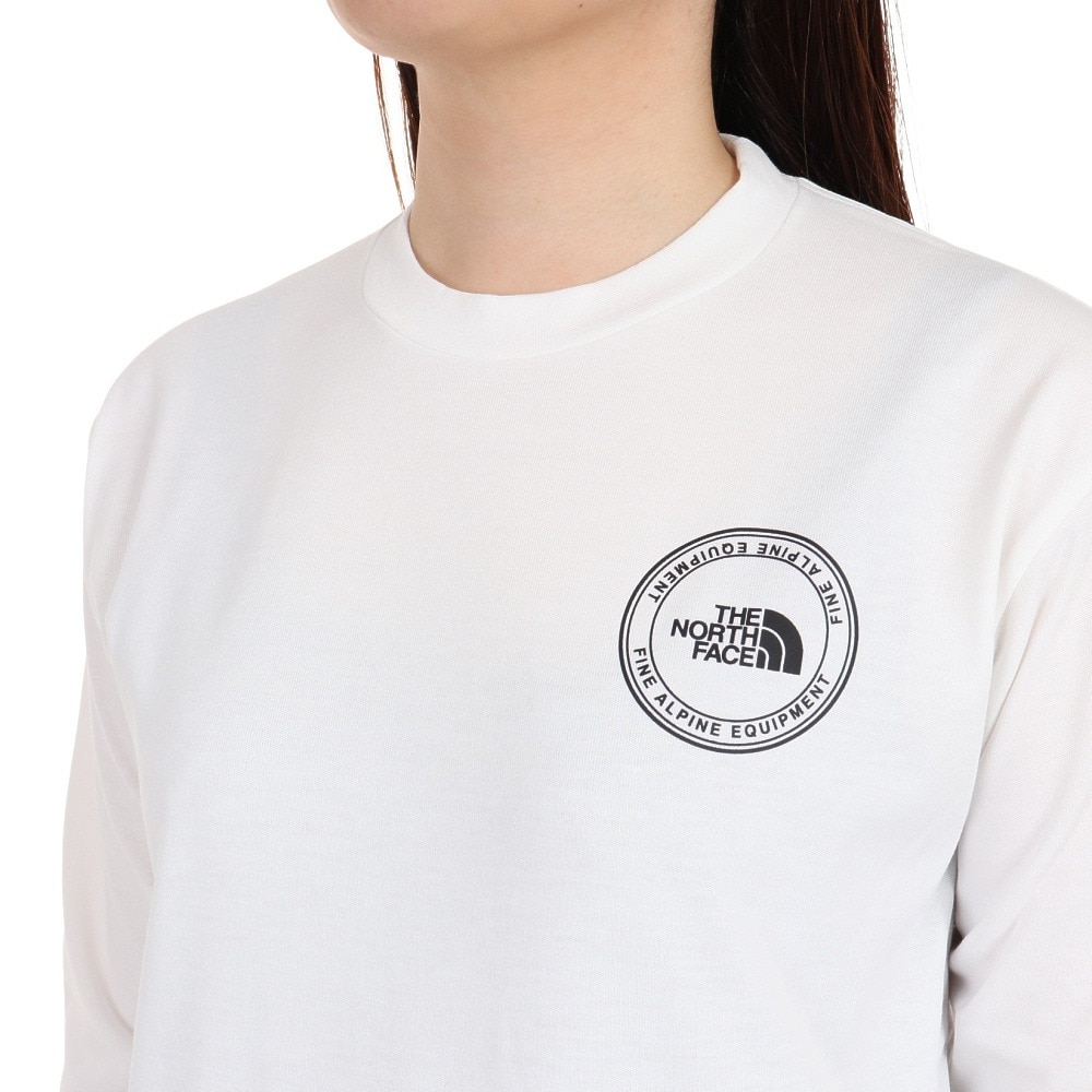 ザ・ノース・フェイス（THE NORTH FACE）（レディース）長袖Tシャツ ロンT シンプル ロゴ NT82336X W ホワイト