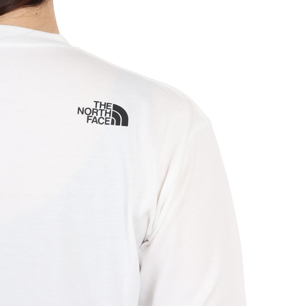 ザ・ノース・フェイス（THE NORTH FACE）（レディース）長袖Tシャツ ロンT シンプル ロゴ NT82336X W ホワイト
