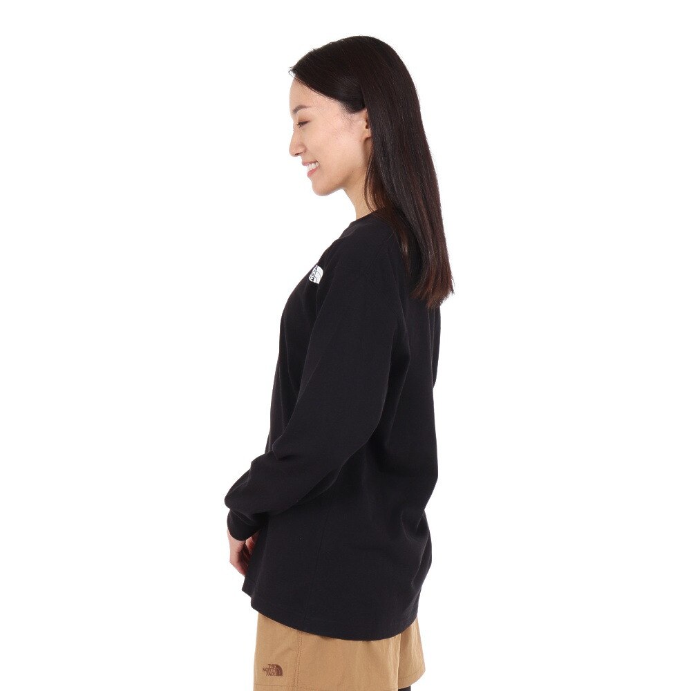 ノースフェイス（THE NORTH FACE）（レディース）長袖Tシャツ ロンT ロングスリーブ フラワーロゴ NT82332 K ブラック