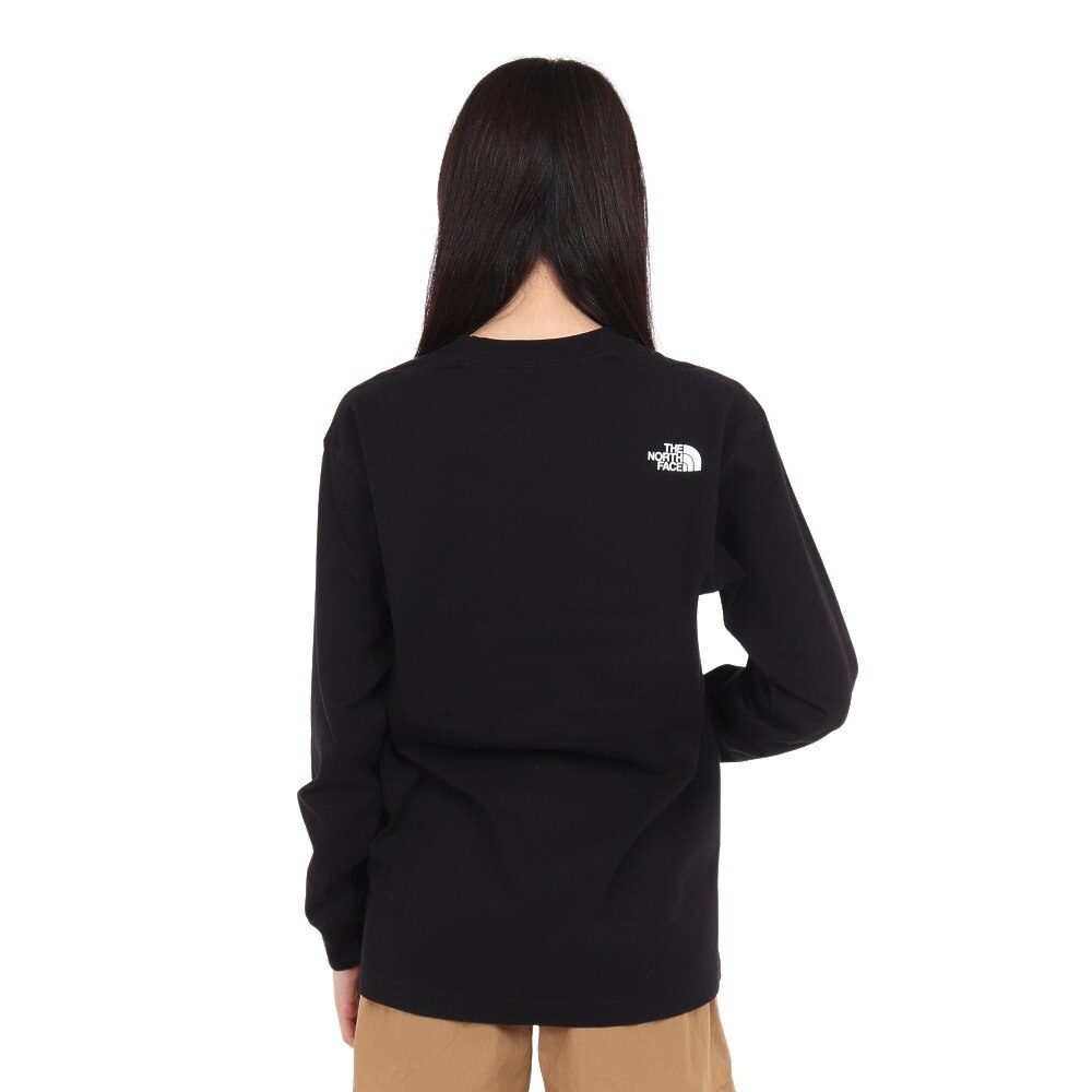 ノースフェイス（THE NORTH FACE）（レディース）長袖Tシャツ ロンT ロングスリーブ フラワーロゴ NT82332 K ブラック