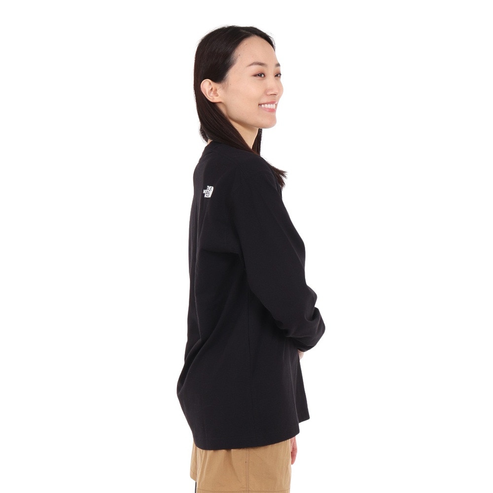 ノースフェイス（THE NORTH FACE）（レディース）長袖Tシャツ ロンT ロングスリーブ フラワーロゴ NT82332 K ブラック