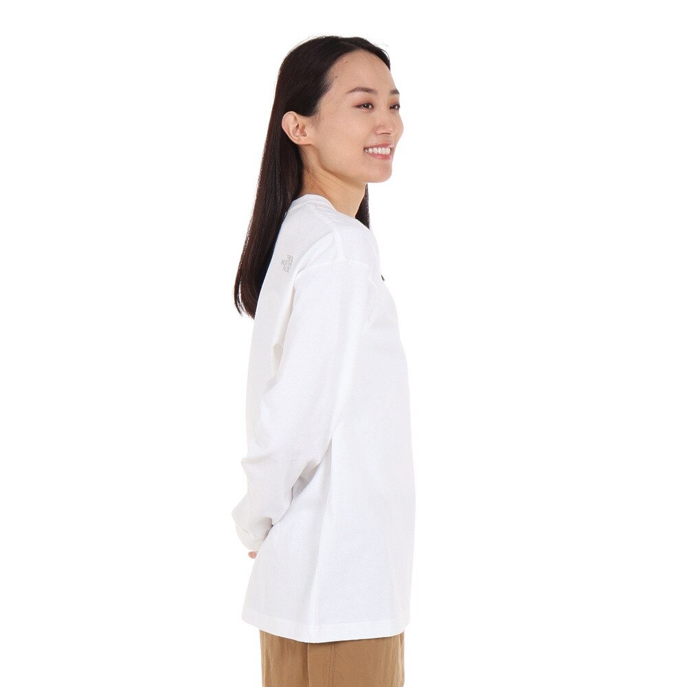 ノースフェイス（THE NORTH FACE）（レディース）長袖Tシャツ ロンT ロングスリーブ フラワーロゴ NT82332 W ホワイト
