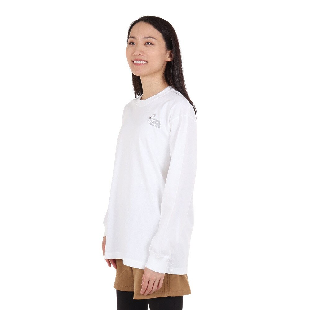 ノースフェイス（THE NORTH FACE）（レディース）長袖Tシャツ ロンT ロングスリーブ フラワーロゴ NT82332 W ホワイト