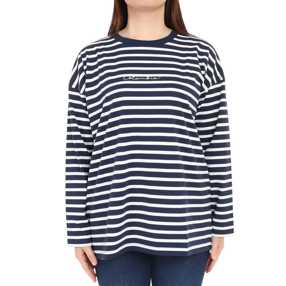 コロンビア（Columbia）（レディース）長袖Tシャツ ロンT リラクシングモーメント長袖クルー PL0204 464 ネイビー