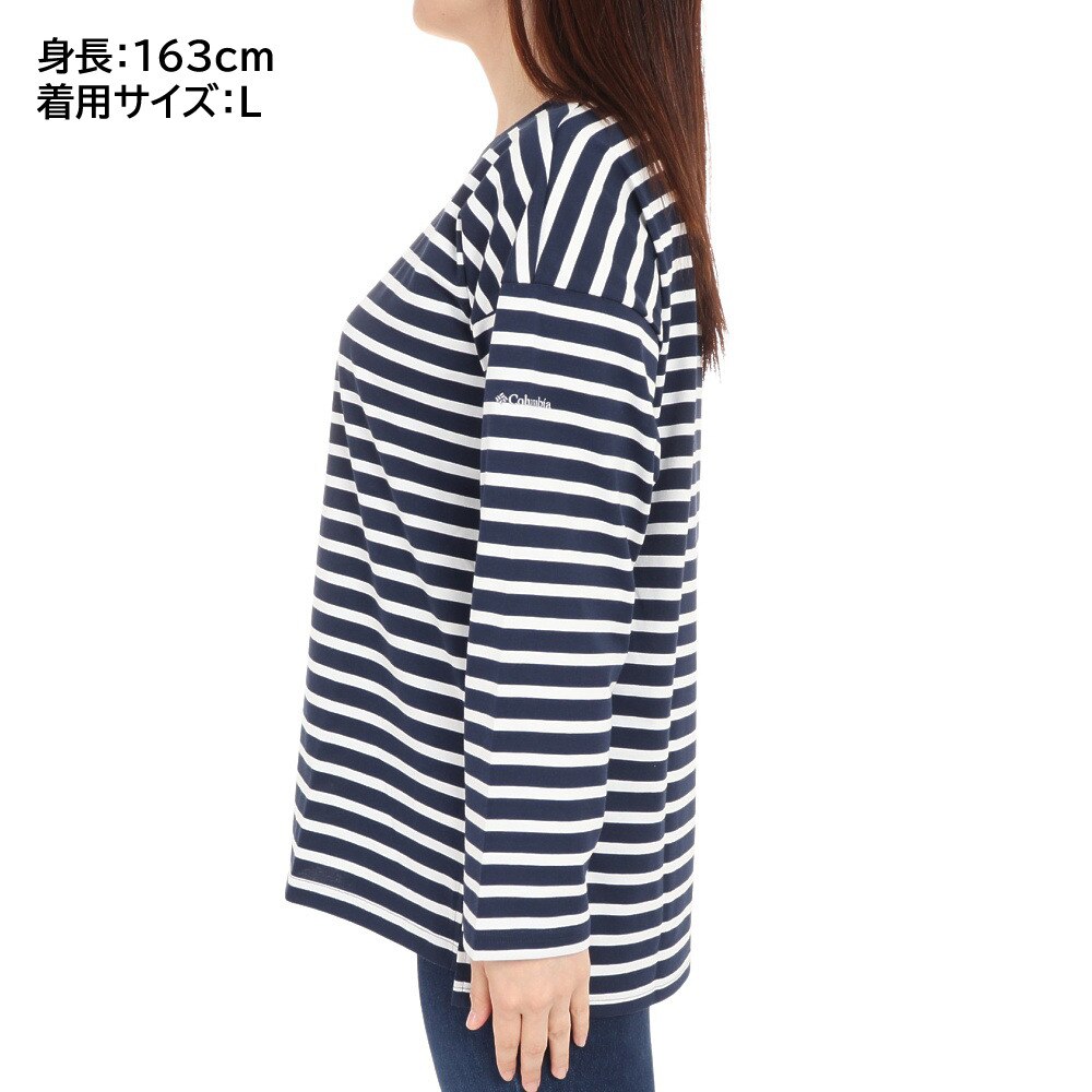 コロンビア（Columbia）（レディース）長袖Tシャツ ロンT リラクシングモーメント長袖クルー PL0204 464 ネイビー
