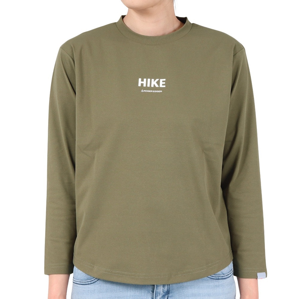 ロジャーエーガー（ROGEREGGER）（レディース）長袖Tシャツ ロンT HIKE RE23FUK5610003 OLV オリーブ