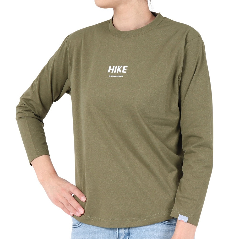 ロジャーエーガー（ROGEREGGER）（レディース）長袖Tシャツ ロンT HIKE RE23FUK5610003 OLV オリーブ
