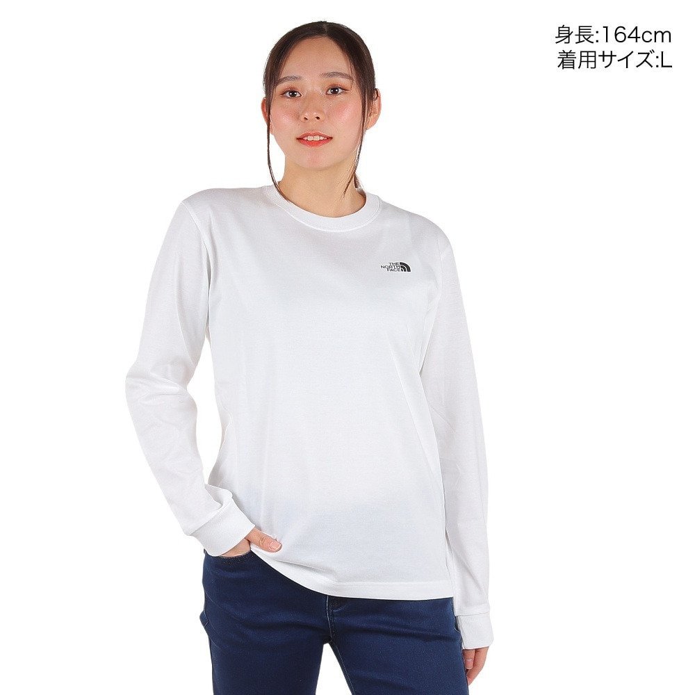 長袖Tシャツ ロンT ロングスリーブバックスクエアロゴティー NTW32442 W 2