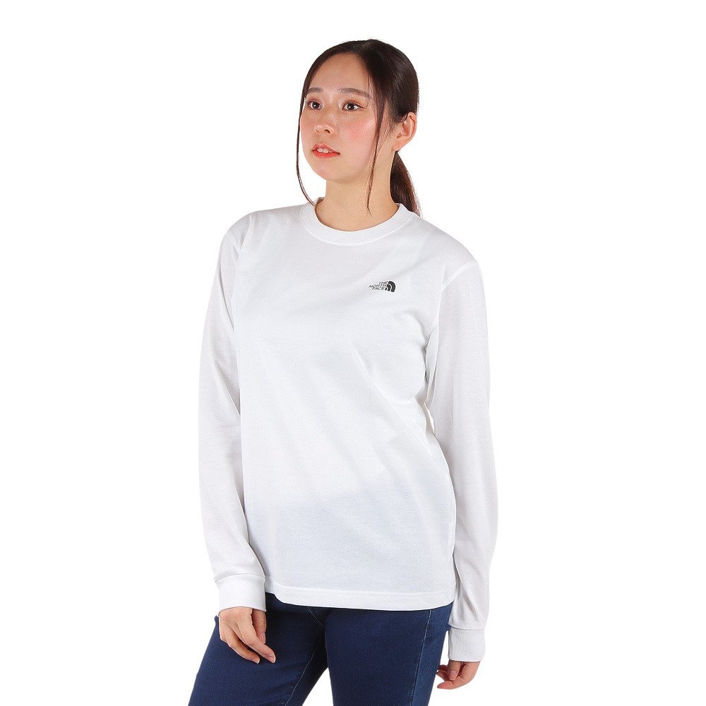 長袖Tシャツ ロンT ロングスリーブバックスクエアロゴティー NTW32442 W
