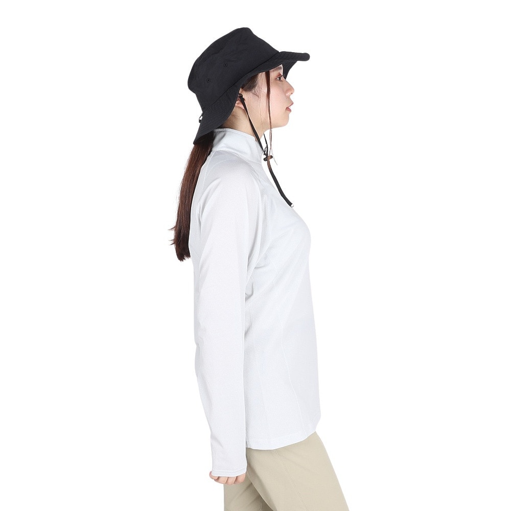 POLEWARDS（レディース）長袖 DRY COMFORT ハーフジップTシャツ PW2RHB10 IGRY グレー 吸汗速乾 ストレッチ