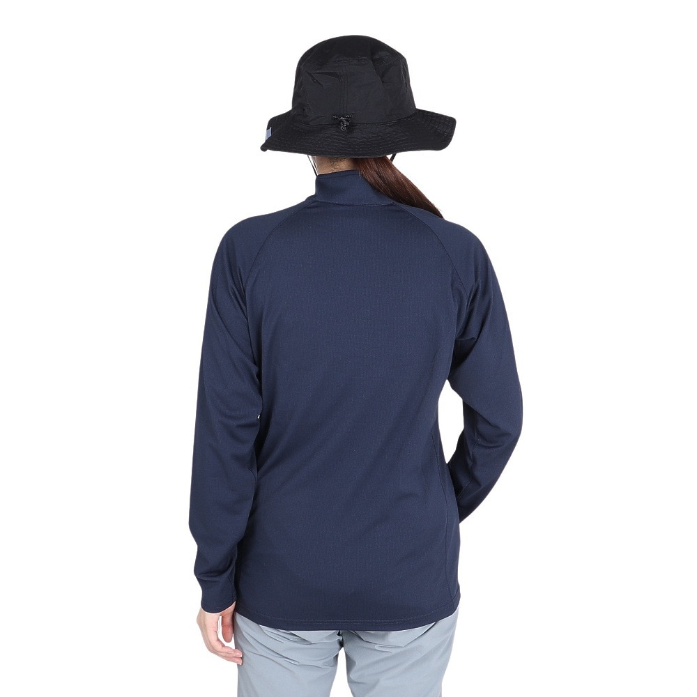 POLEWARDS（レディース）長袖 DRY COMFORT ハーフジップ Tシャツ PW2RHB10 NVY ネイビー 吸汗速乾 ストレッチ