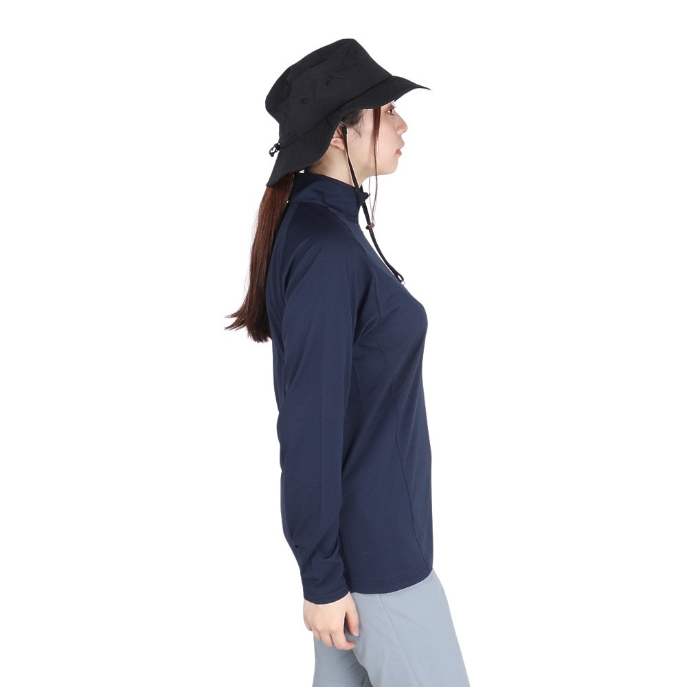 POLEWARDS（レディース）長袖 DRY COMFORT ハーフジップ Tシャツ PW2RHB10 NVY ネイビー 吸汗速乾 ストレッチ