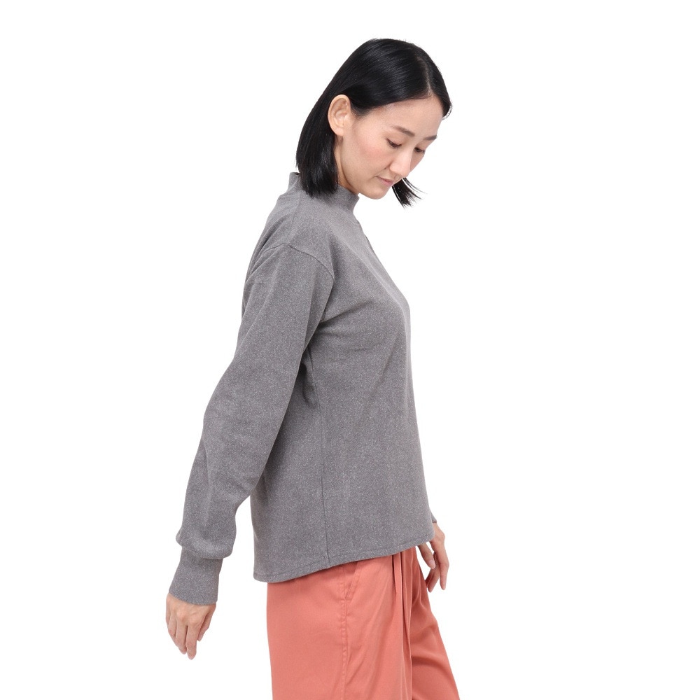 クリフメイヤー（KRIFF MAYER）（レディース）長袖Tシャツ モックネック ロンT 2417868LX:15:GRAY