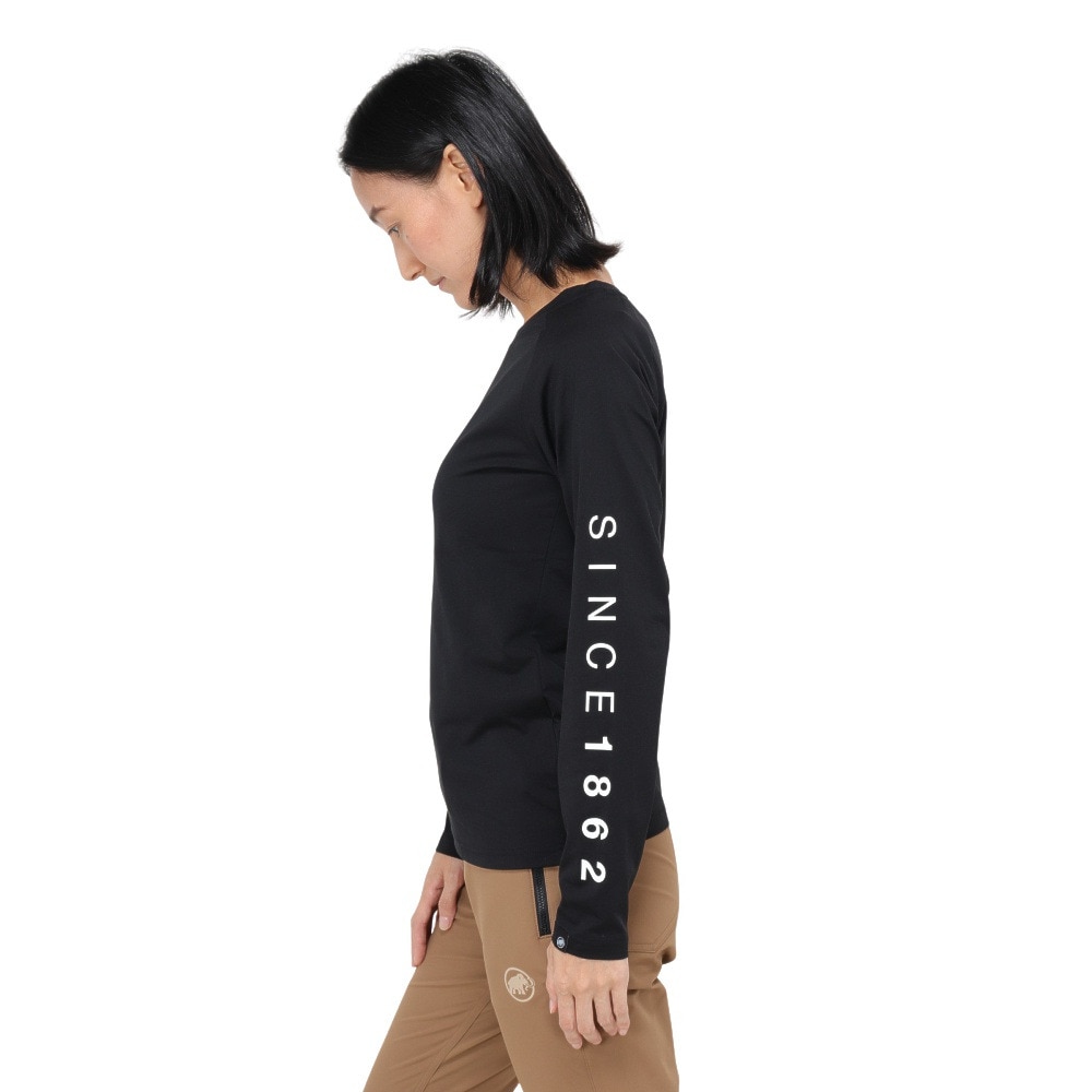 マムート（MAMMUT）（レディース）長袖Tシャツ QD ロゴプリント ロングスリーブTシャツ 1016-01040-00739 ブラック EUROサイズ