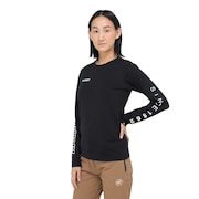 (レディース)長袖Tシャツ QD ロゴプリント ロングスリーブTシャツ 1016-01040-00739 ブラック EUROサイズ