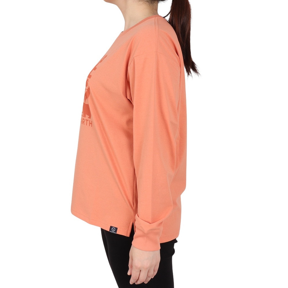 ホールアース（Whole Earth）（レディース）ロンT プリント長袖Tシャツ hike WE2SDZ35 SMP