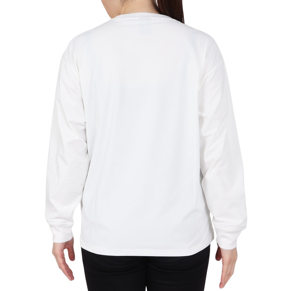 ホールアース（Whole Earth）（レディース）ロンT プリント長袖Tシャツ hike WE2SDZ35 WHT