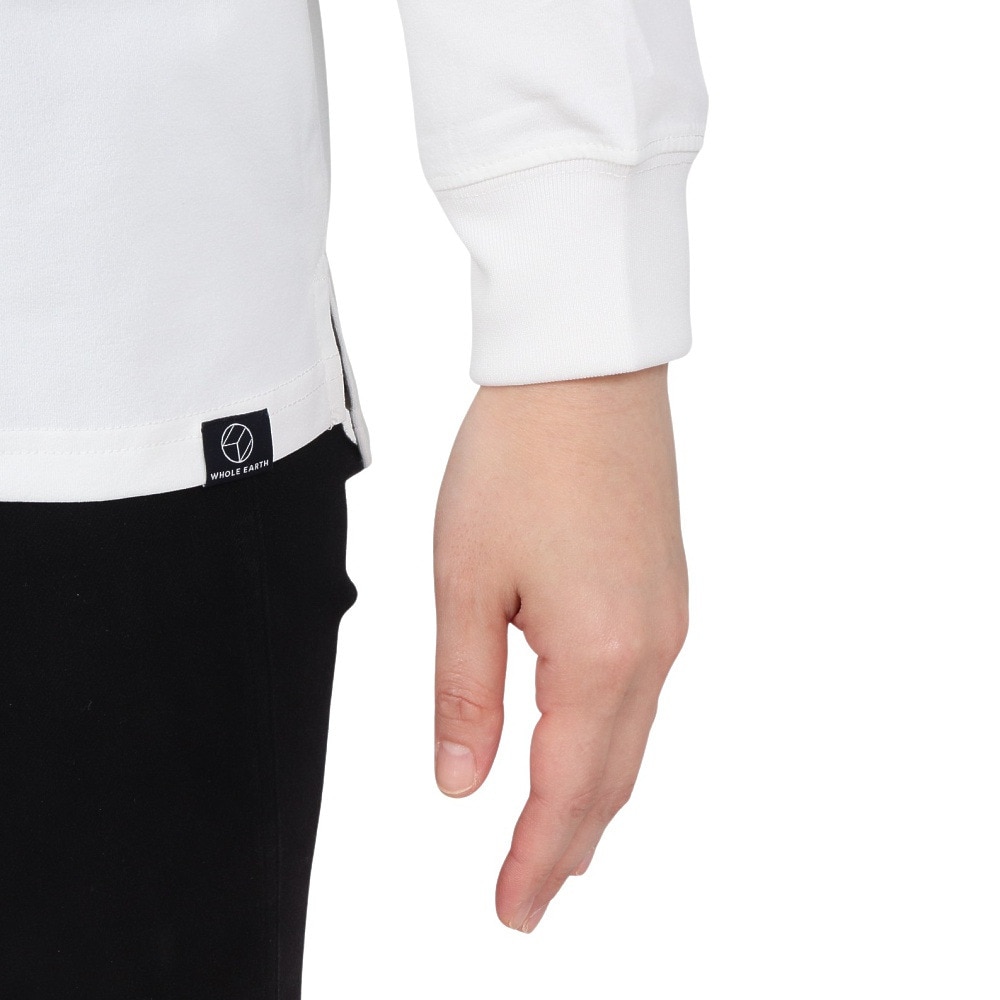 ホールアース（Whole Earth）（レディース）ロンT プリント長袖Tシャツ hike WE2SDZ35 WHT