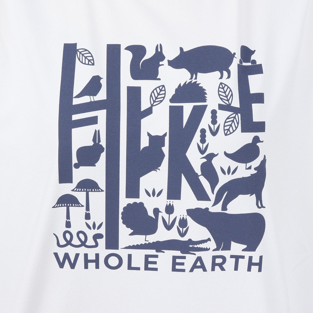 ホールアース（Whole Earth）（レディース）ロンT プリント長袖Tシャツ hike WE2SDZ35 WHT